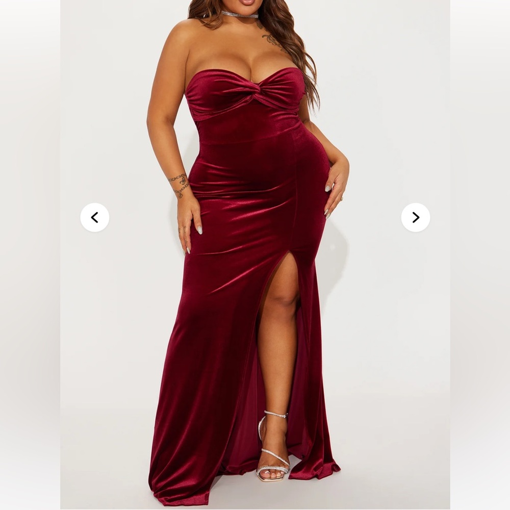 Rich Red Velvet evening Dress